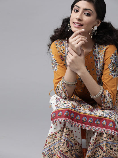Women's Floral Printed Straight Kurta Palazzo Set