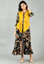 Women's Multi Polyester Printed 3/4 Sleeve Round Neck Casual Dress
