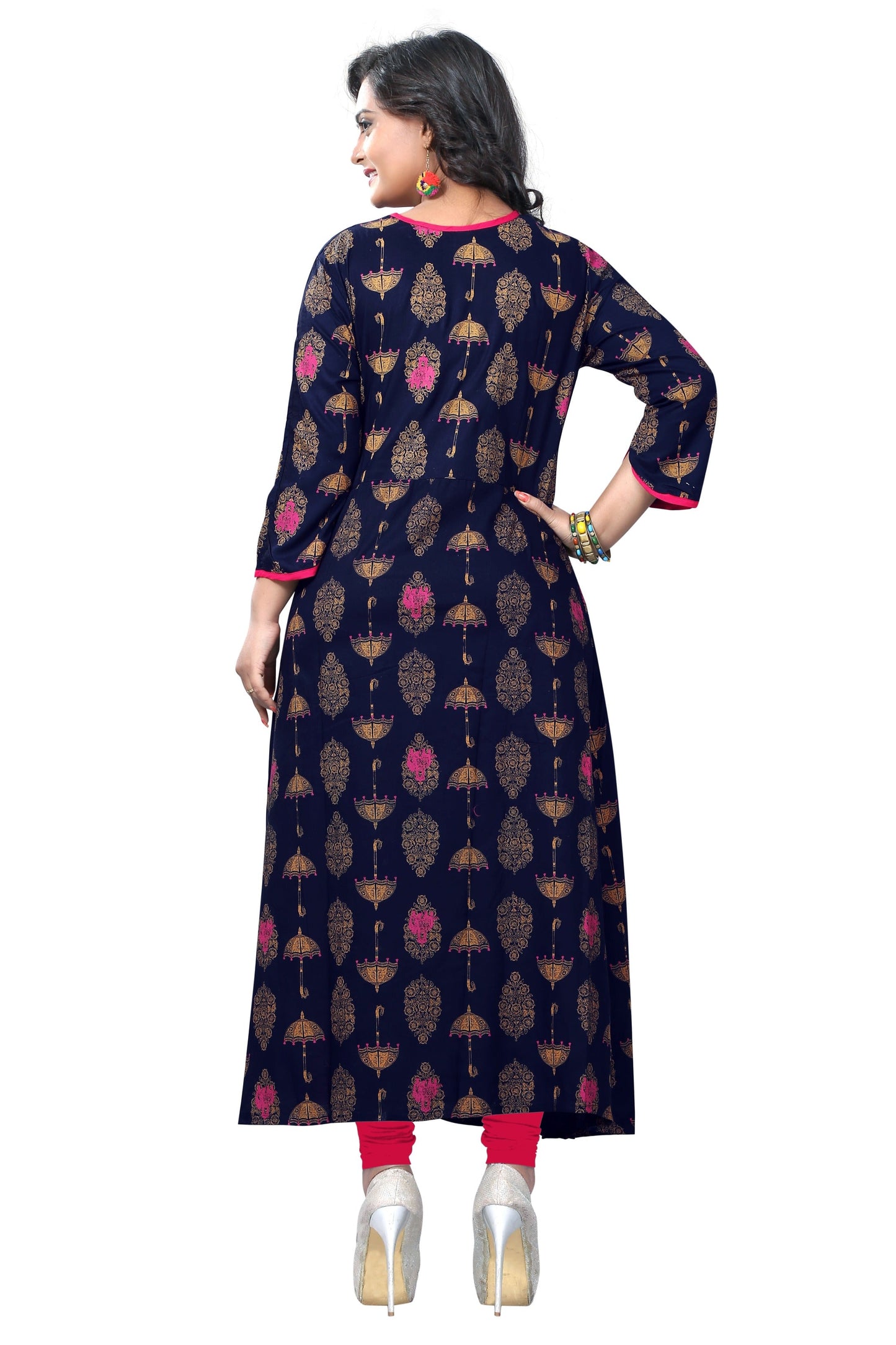 Women's Blue Rayon Kurta By Vbu