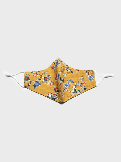 Women's Kurta with Floral Print Jacket and Mask