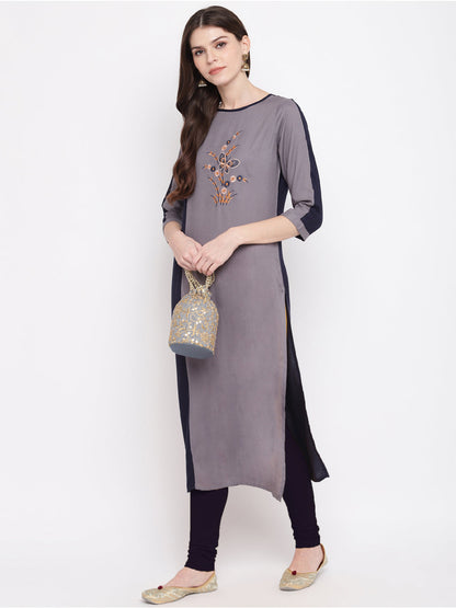 Women's Blue & Grey Kurta By Vbuyz- (