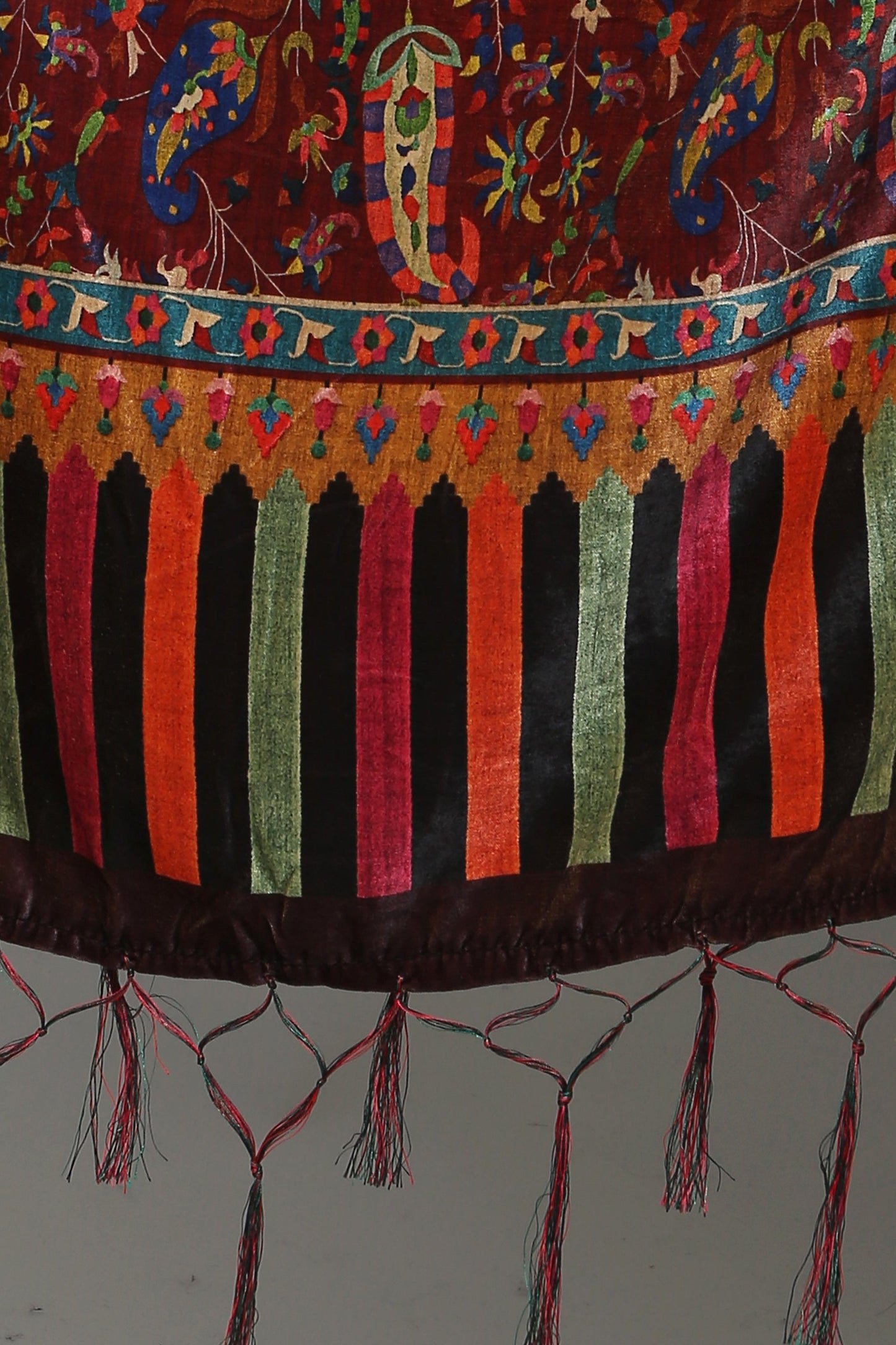 Women's Maroon Color Polyster Velvet  Digital Printed Dupatta