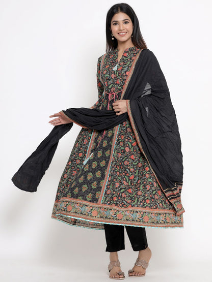 Women's Printed Flared Kurta Pant Dupatta Set