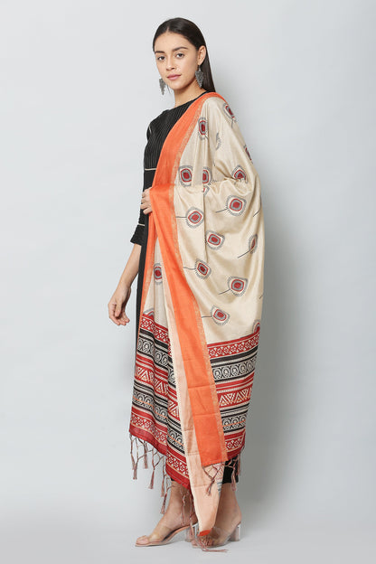 Women's Multicolored Art Silk Digital Printed Dupatta