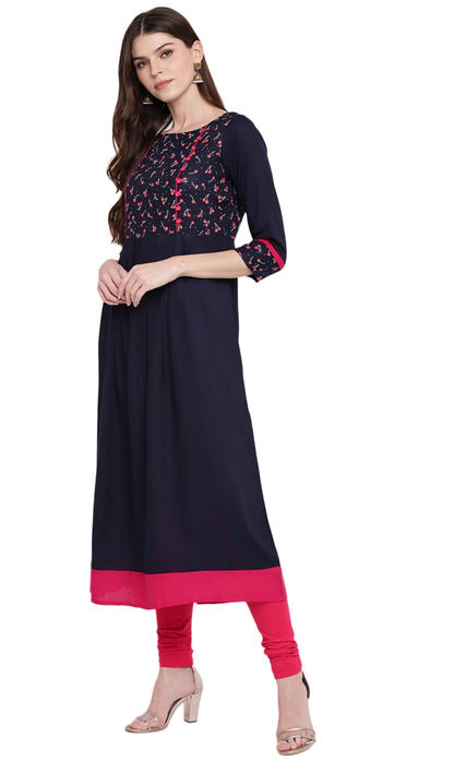 Women's Blue Anarkali Kurta By Vbuyz- (