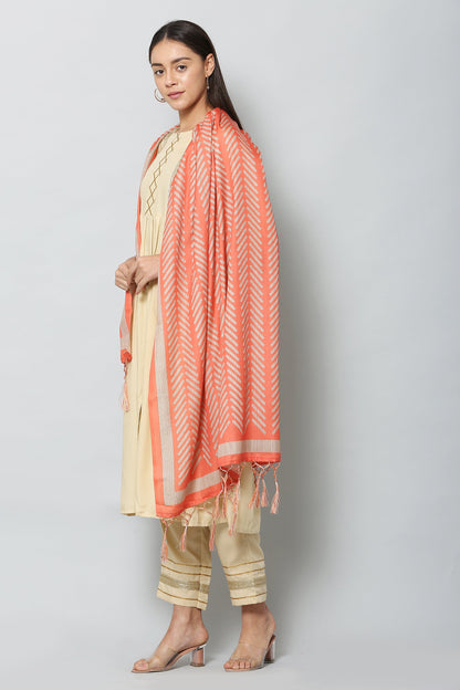 Women's Orange Color Art Silk Digital Printed Dupatta