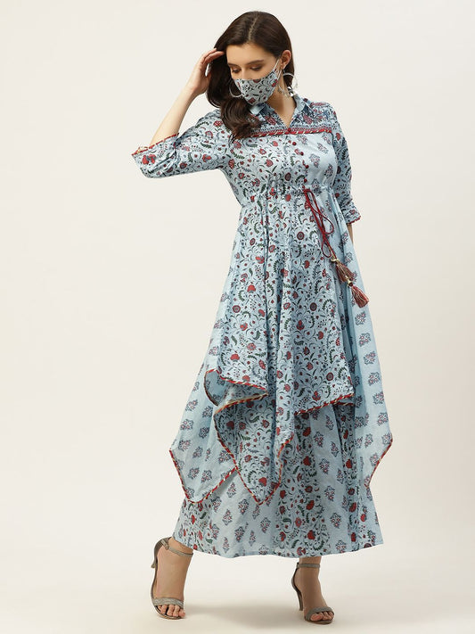 Women's Printed Asymmetric Tunic Palazzo Set