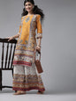 Women's Floral Printed Straight Kurta Palazzo Set