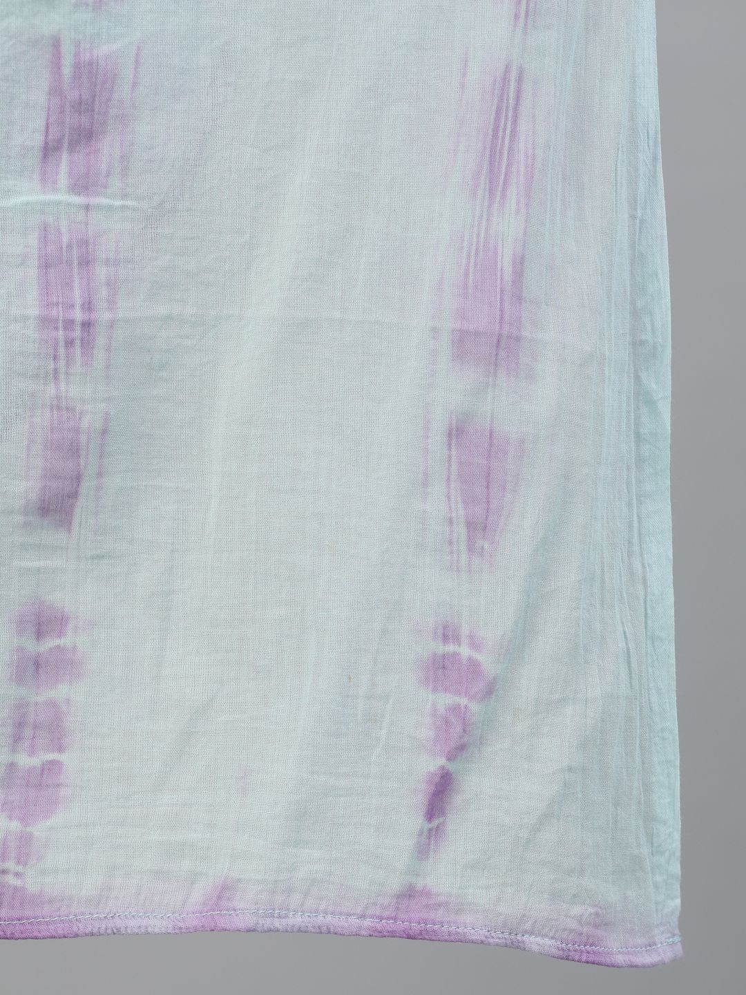 Women's Lavender & Turquoise Blue Ombre Printed A-Line Kurta With Pant & Dupatta Set