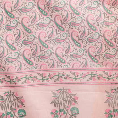 Women's Foil Print & Gota Patti Work Straight Cotton Peach Kurta,Pant & Dupatta