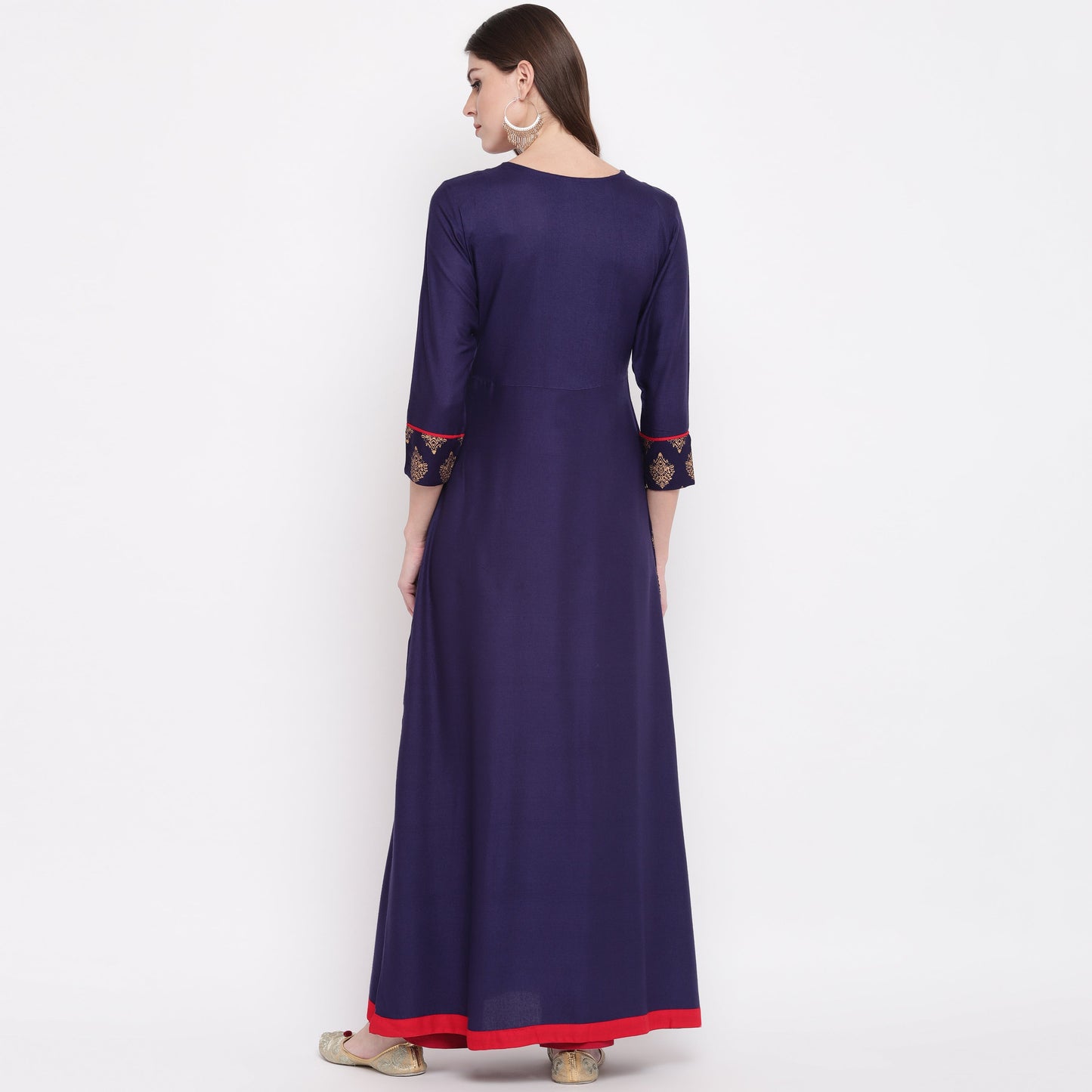 Women's Blue Color Rayon A-Line Kurta Only