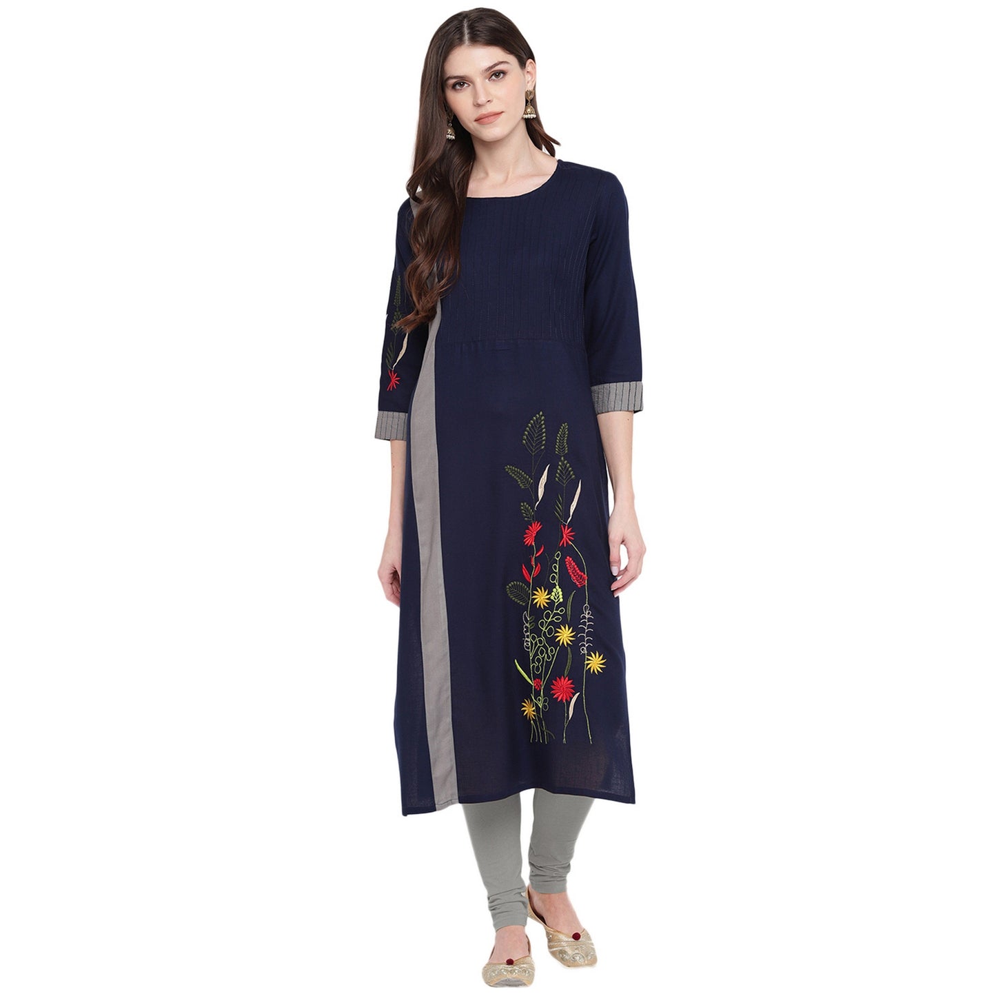 Women's Blue & Grey Kurta By Vbuyz- (