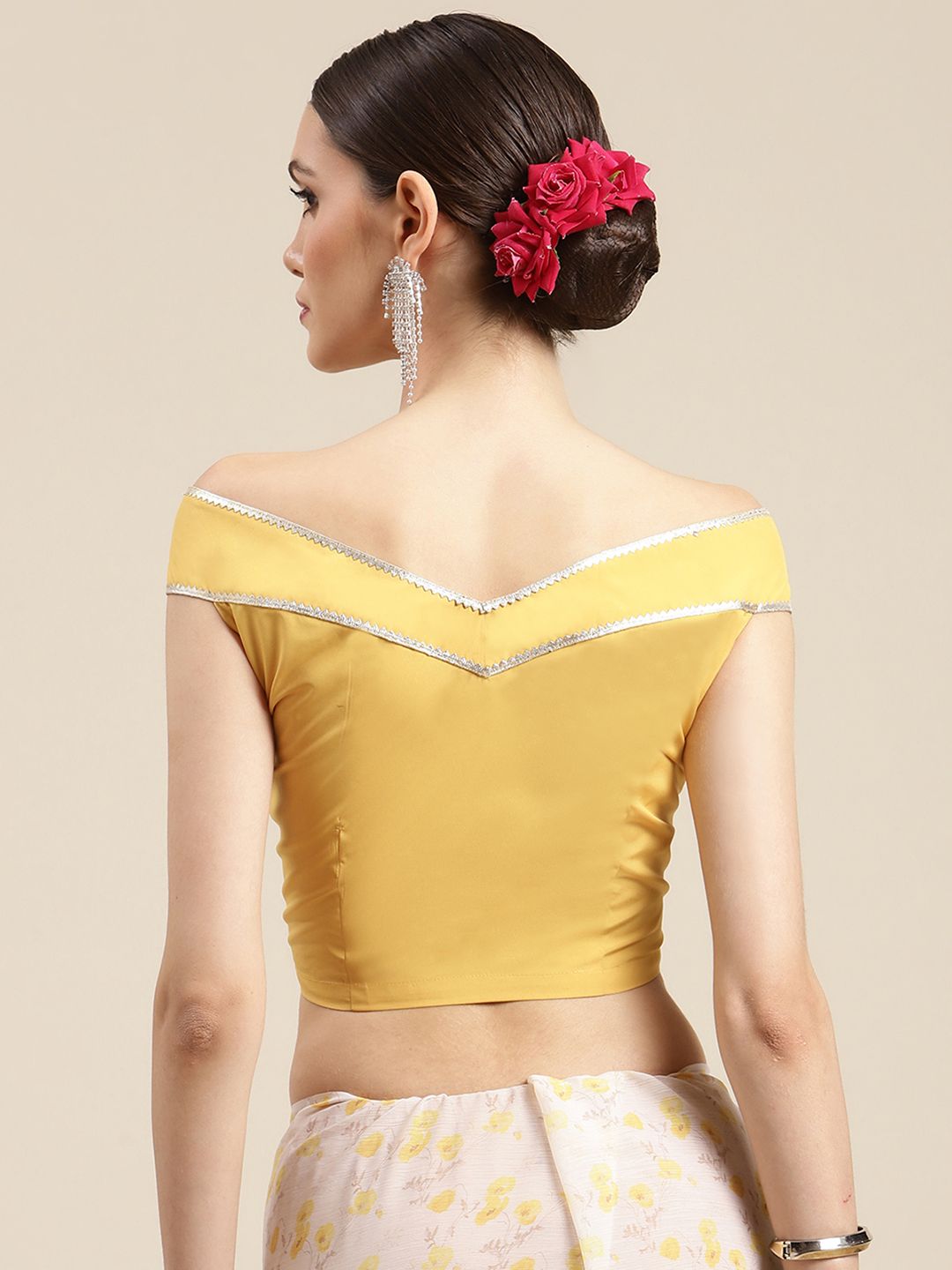 Women's Yellow Chiffon Digital Print Floral Saree