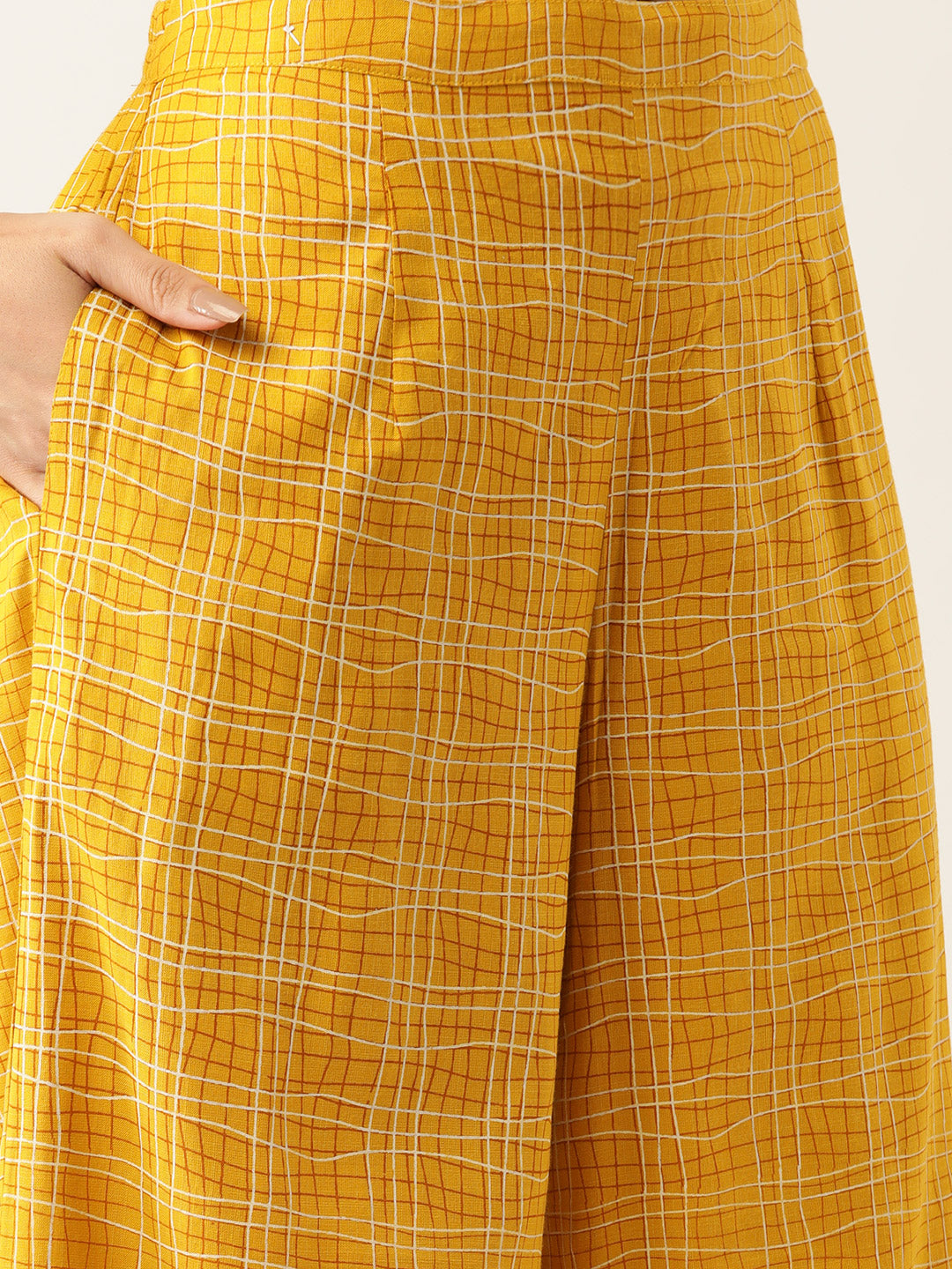 Women's Mustard Color Rayon Blend Printed Kurta Palazzo With Dupatta