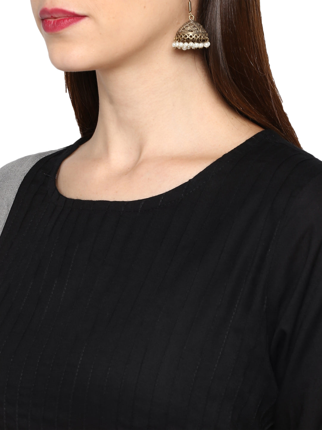 Women's Black Rayon Kurta By Vbu
