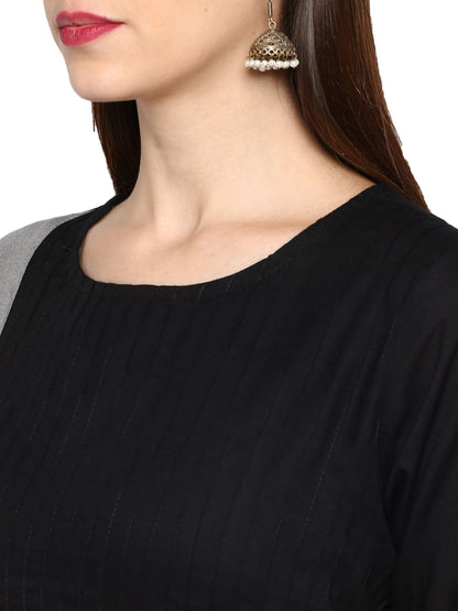 Women's Black Rayon Kurta By Vbu