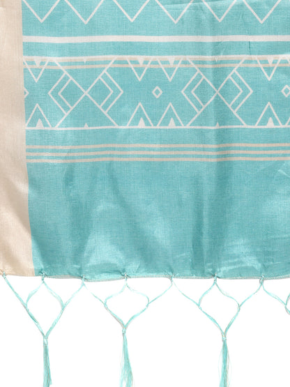 Women's Rama Color Silk Blend Straight Kurta Palazzo With Dupatta