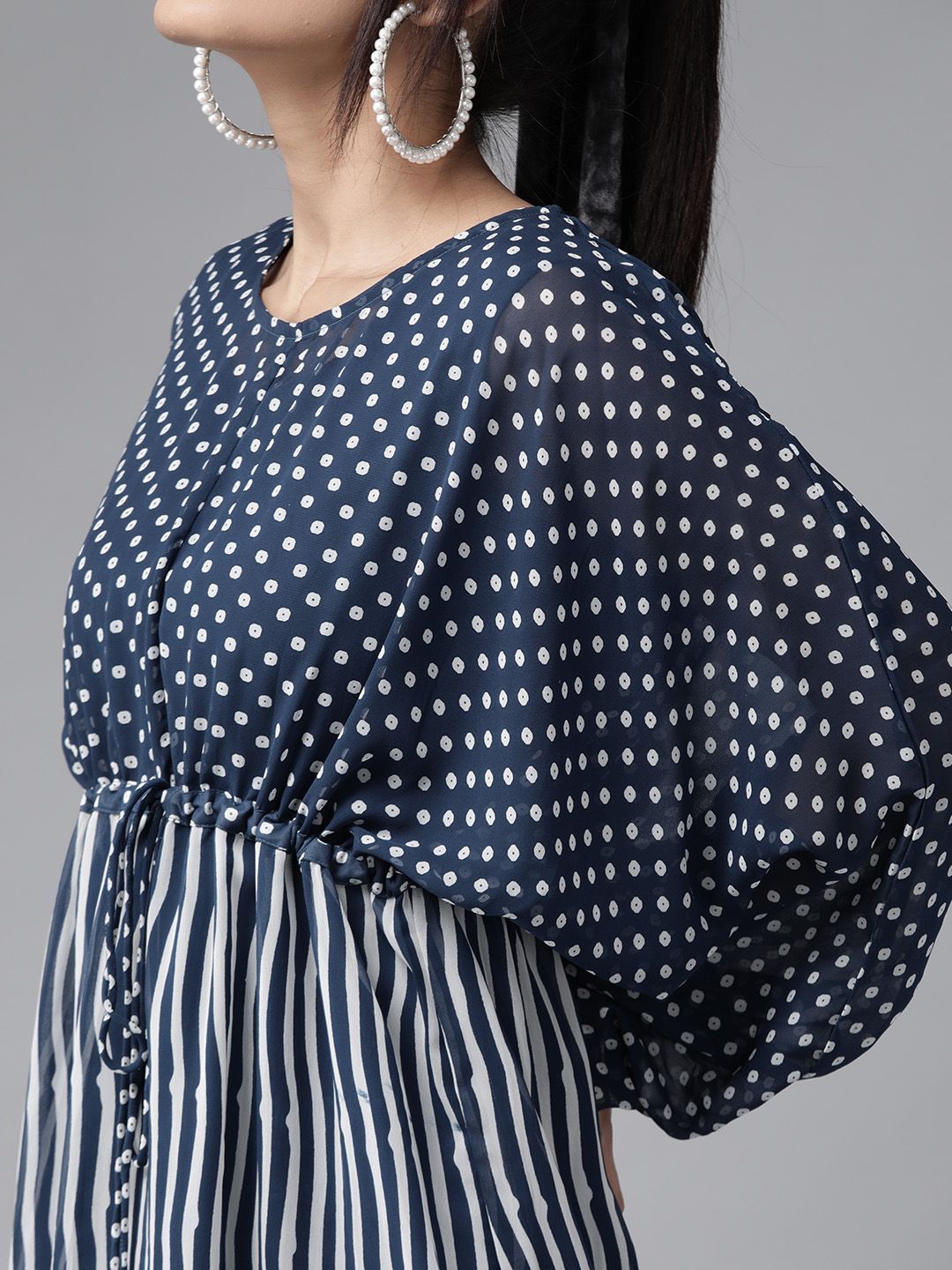 Women's Polka Print High-Low Tunic