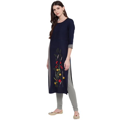 Women's Blue & Grey Kurta By Vbuyz- (