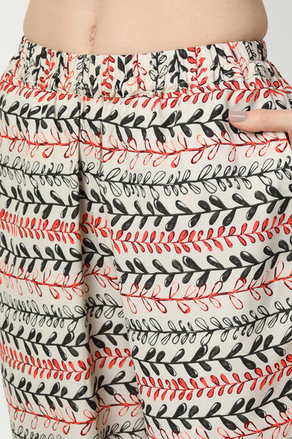 Women's Poly Crepe Printed Kurta Palazzo Set