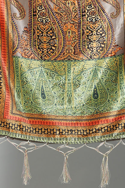 Women's Multicolored Polyster Velvet  Digital Printed Dupatta