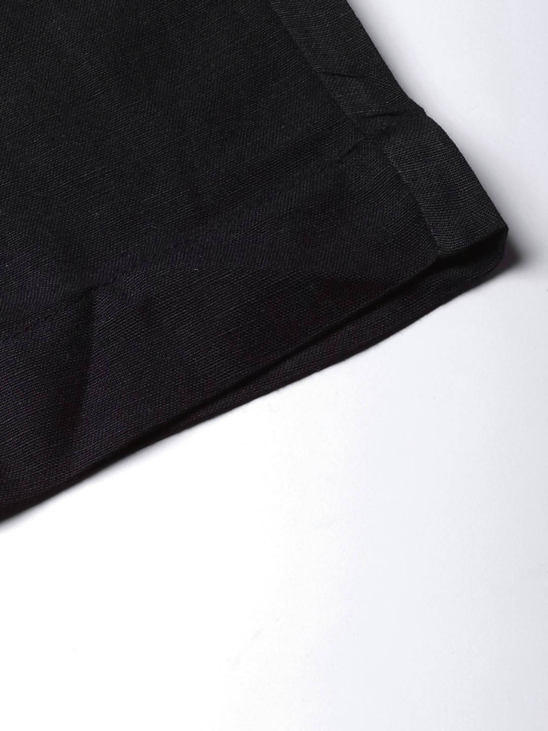 Women's Black Rayon Solid Straight Pants