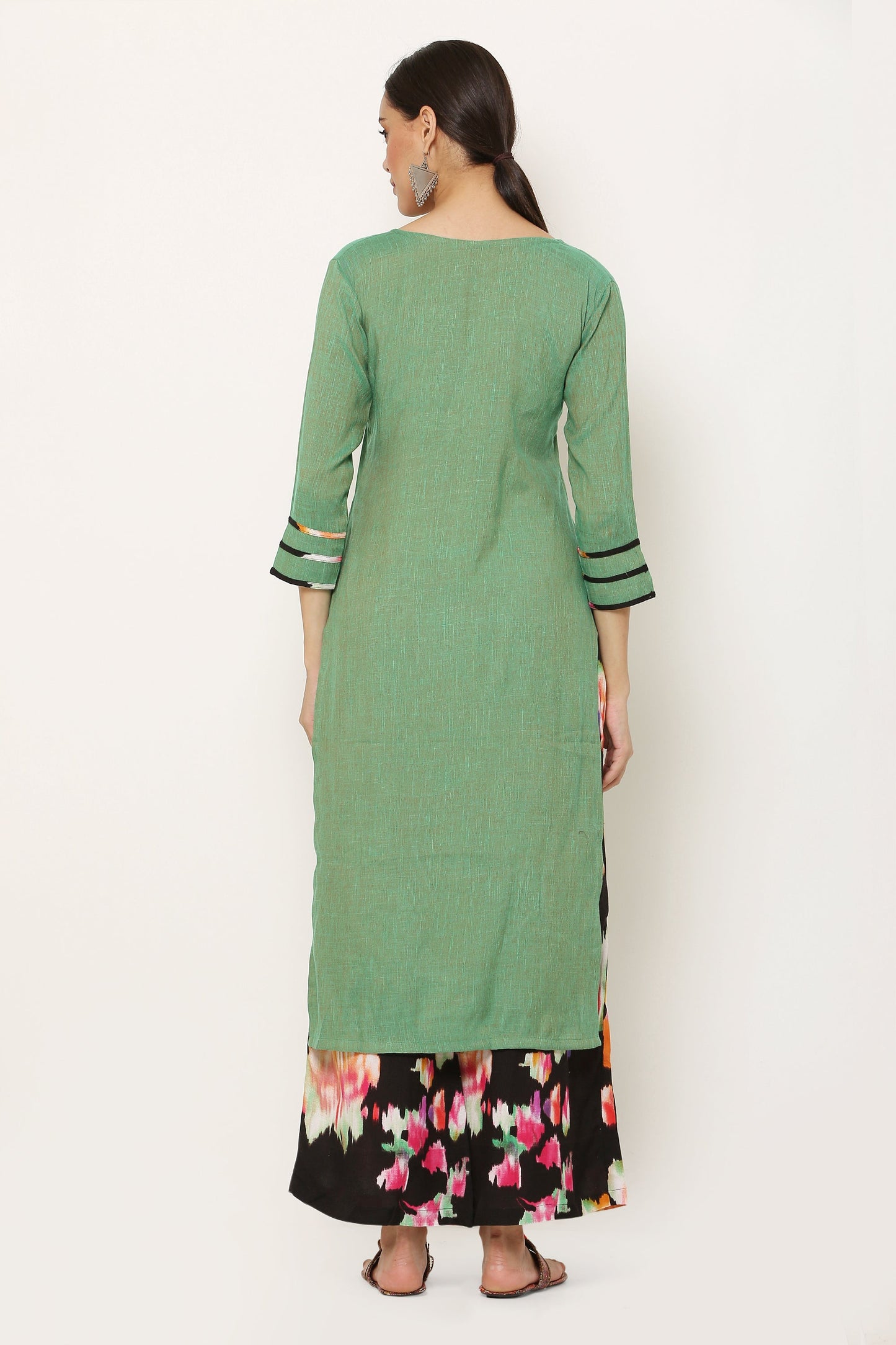 Women's Viscose Rayon Kurta And Palazzo With Dupatta Set