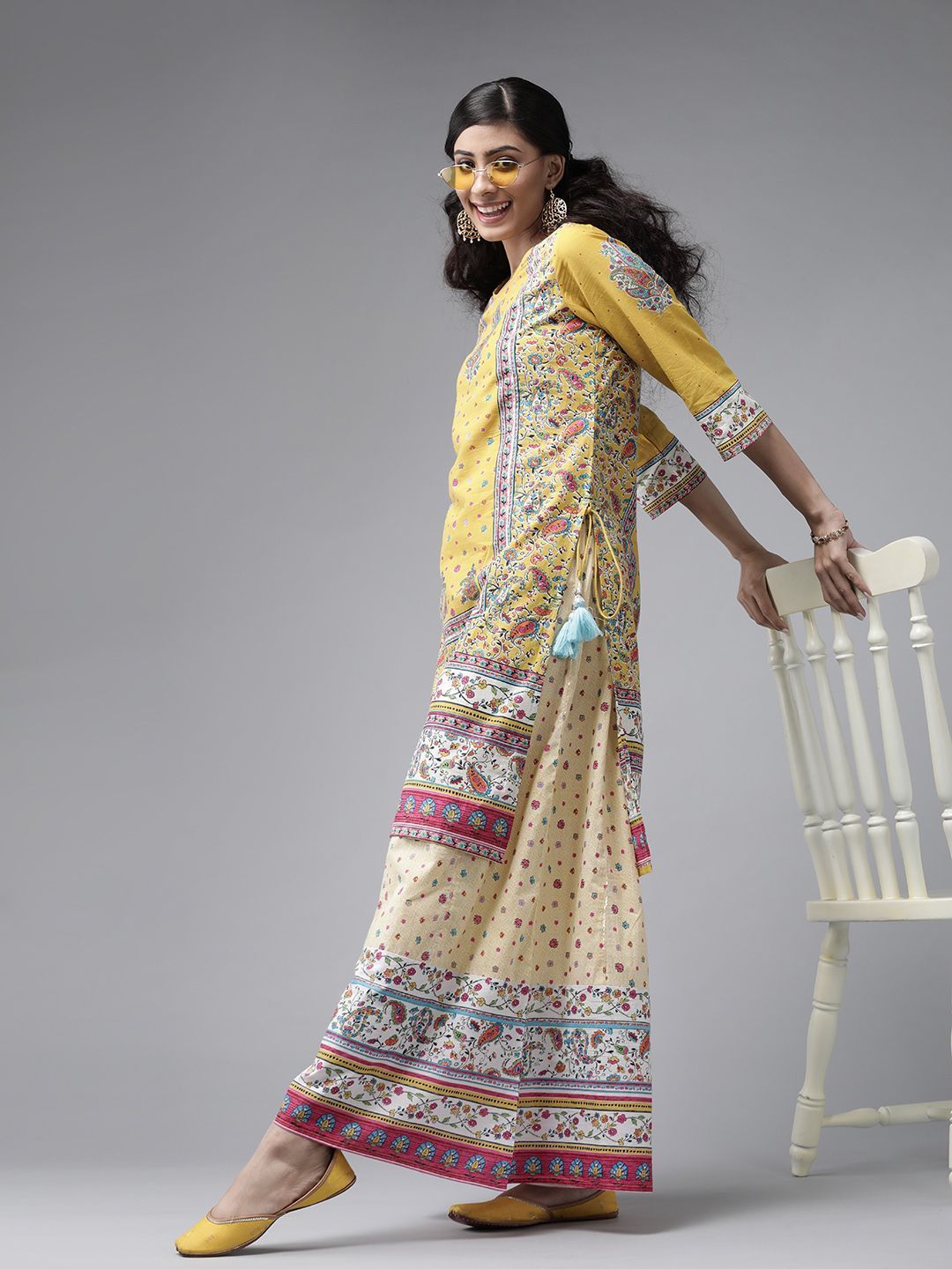 Women's Floral Printed Straight Kurta Palazzo Set