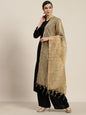 Women's Gold Chanderi Woven Dupatta