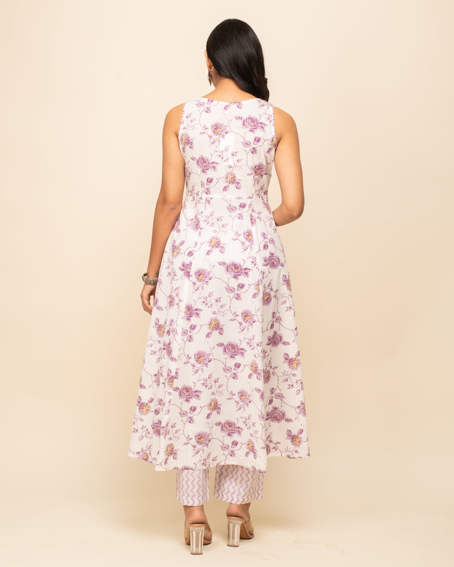 Women's White Cotton A-Line Kurta Pant With dupatta