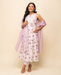 Women's White Cotton A-Line Kurta Pant With dupatta