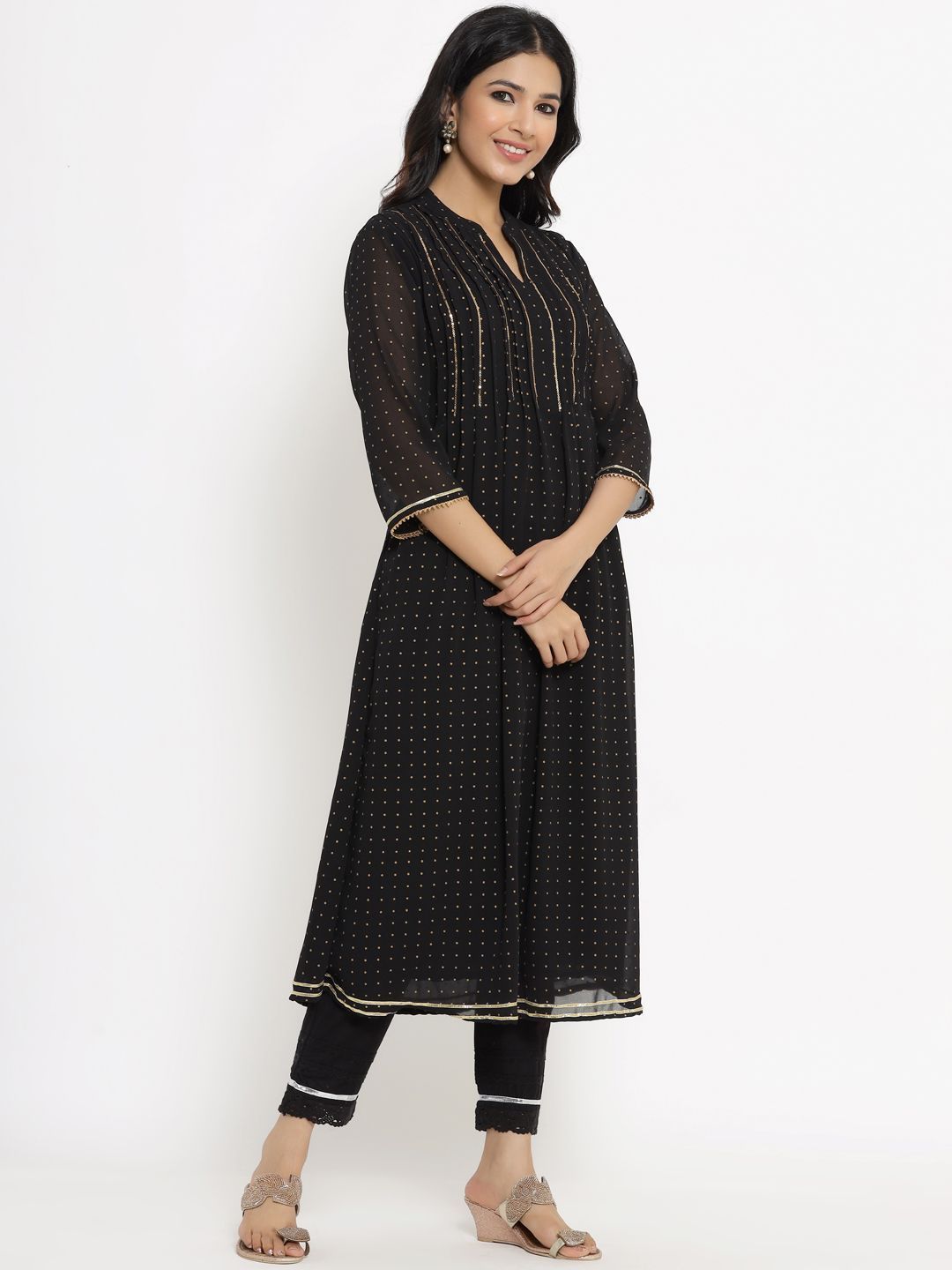 Women's Polka Print High-Low Tunic
