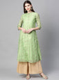 Women's Chanderi Printed A-Line Kurta