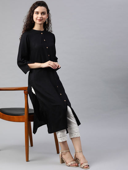 Women's Rayon Solid A-Line Kurta