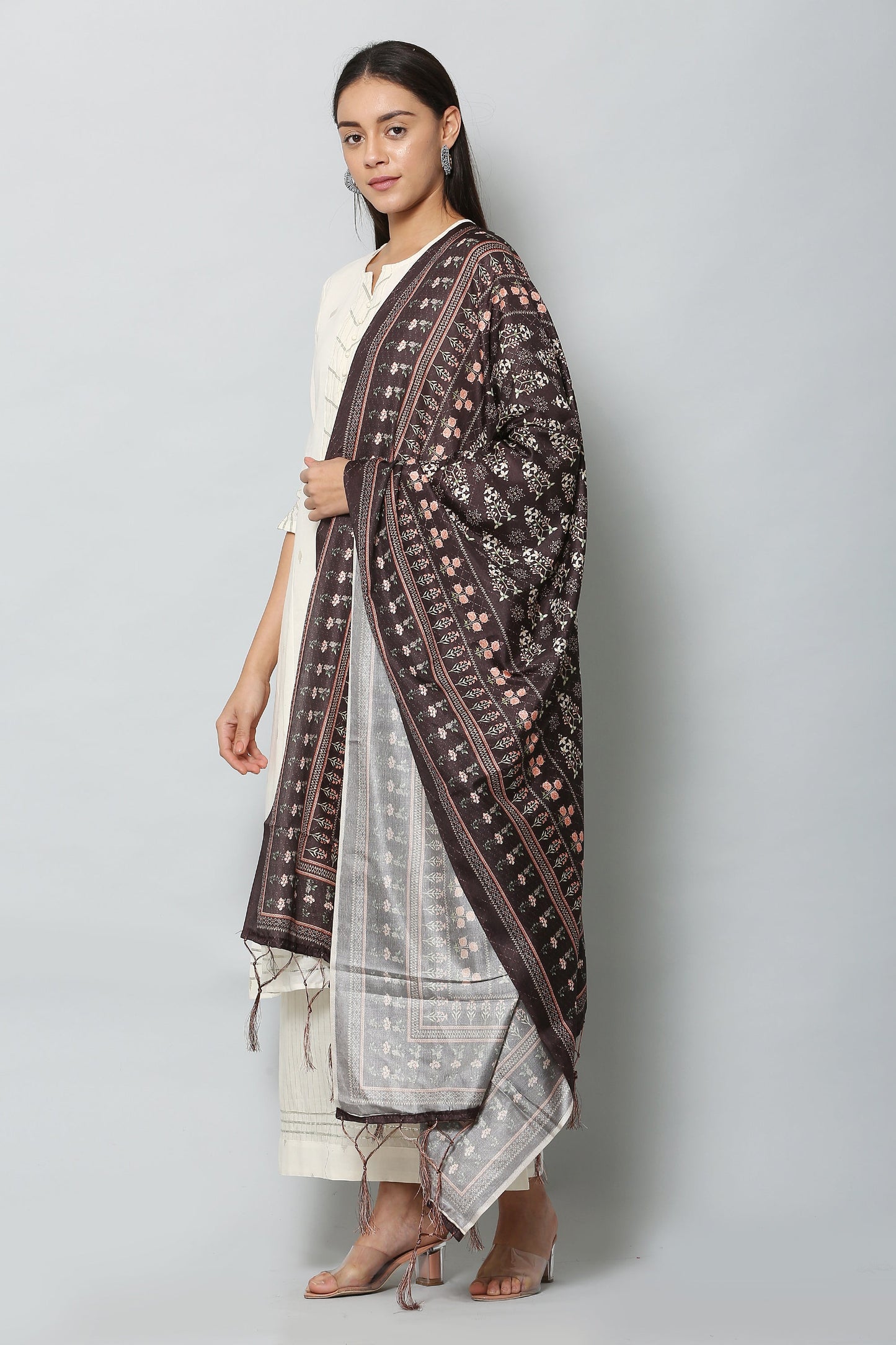 Women's Multicolored Art Silk Digital Printed Dupatta