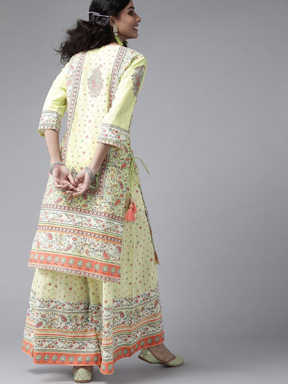Women's Floral Printed Straight Kurta Palazzo Set
