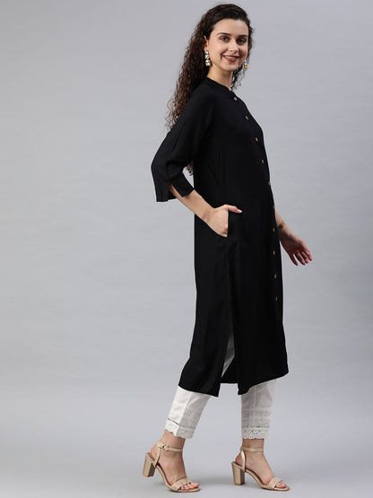Women's Rayon Solid A-Line Kurta
