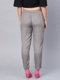 Women's Grey Rayon Solid Cigarette Pants