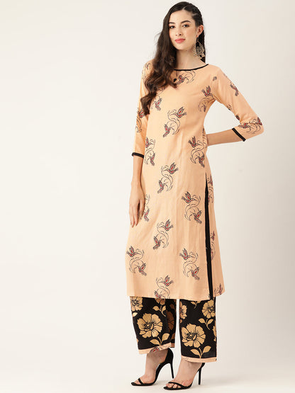 Women's Viscose Rayon Kurta And Palazzo Set