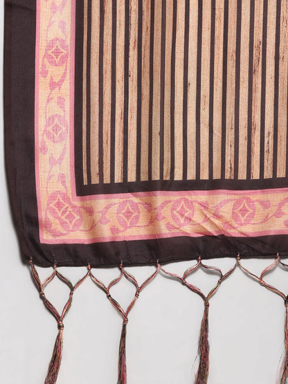 Women's Pink Color Silk Blend Straight Kurta Palazzo With Dupatta