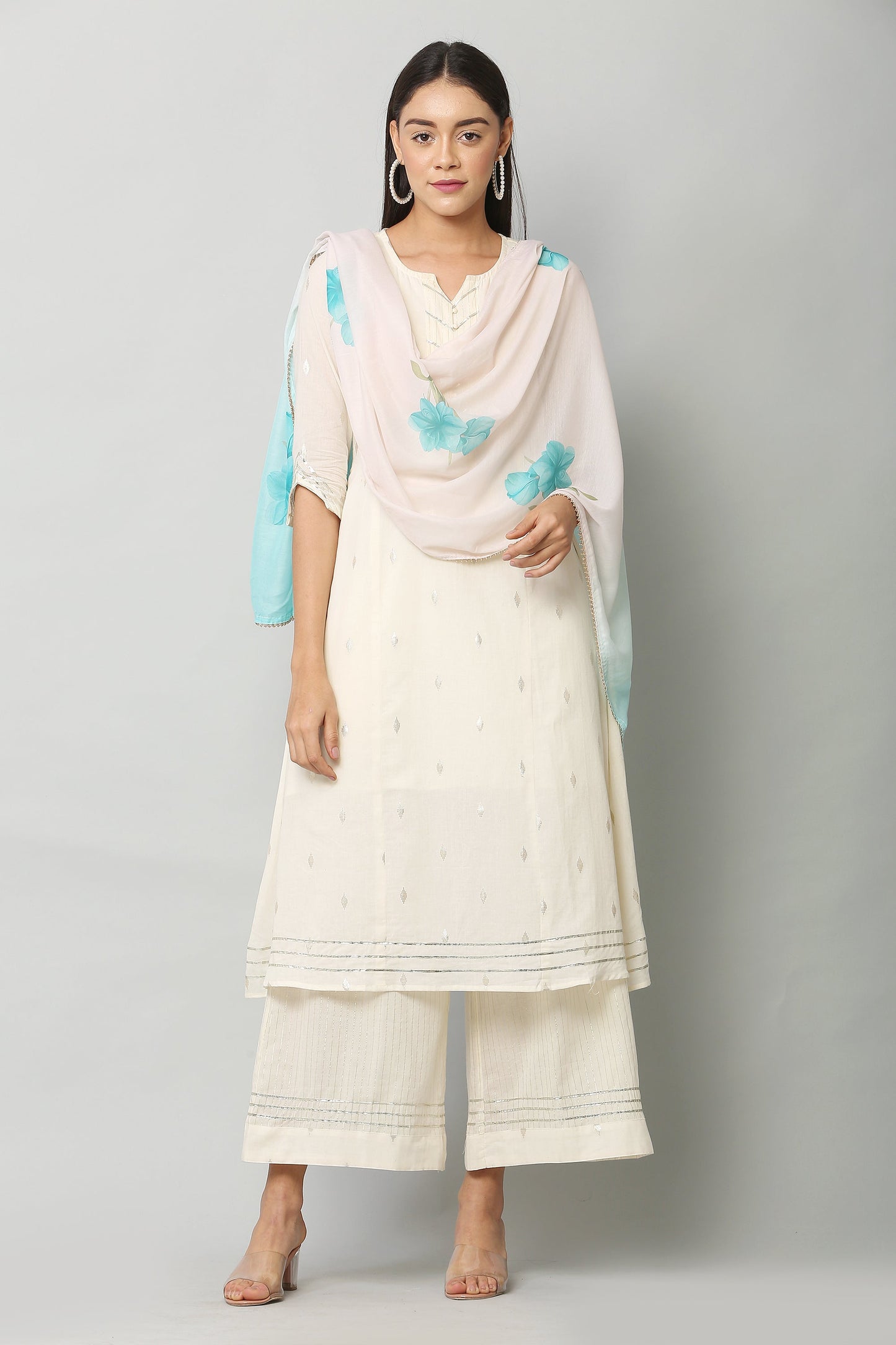 Women's Green Color Art Muslin  Digital Printed Dupatta