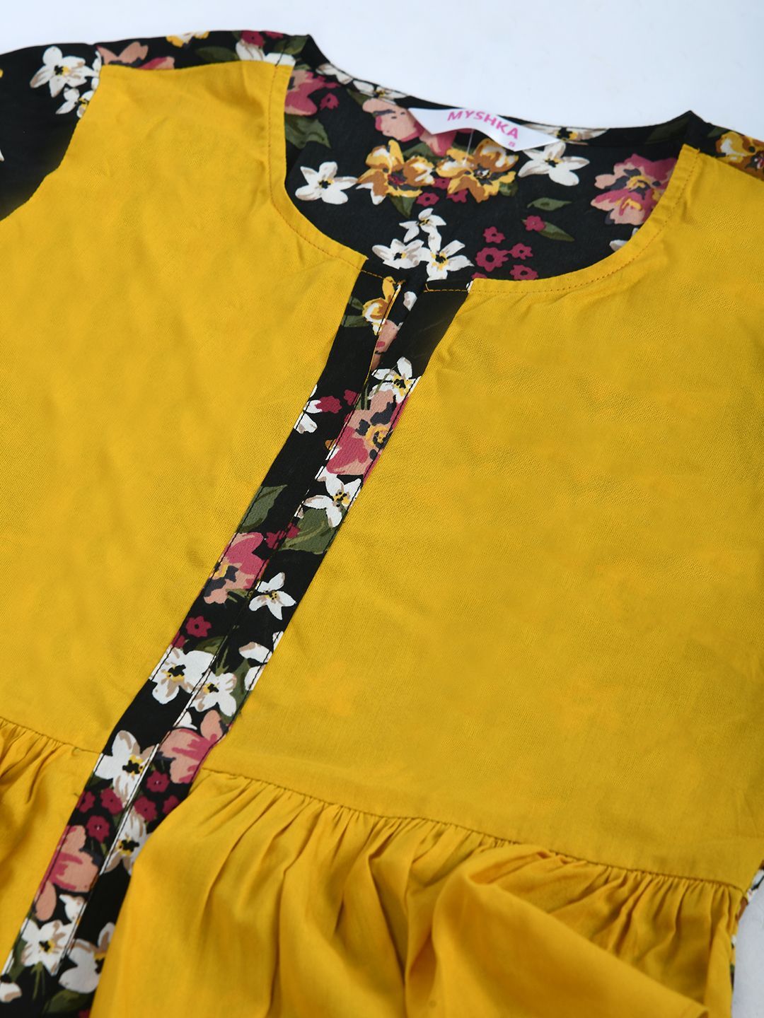 Women's Multi Polyester Printed 3/4 Sleeve Round Neck Casual Dress