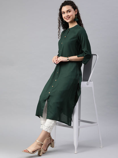 Women's Rayon Solid A-Line Kurta