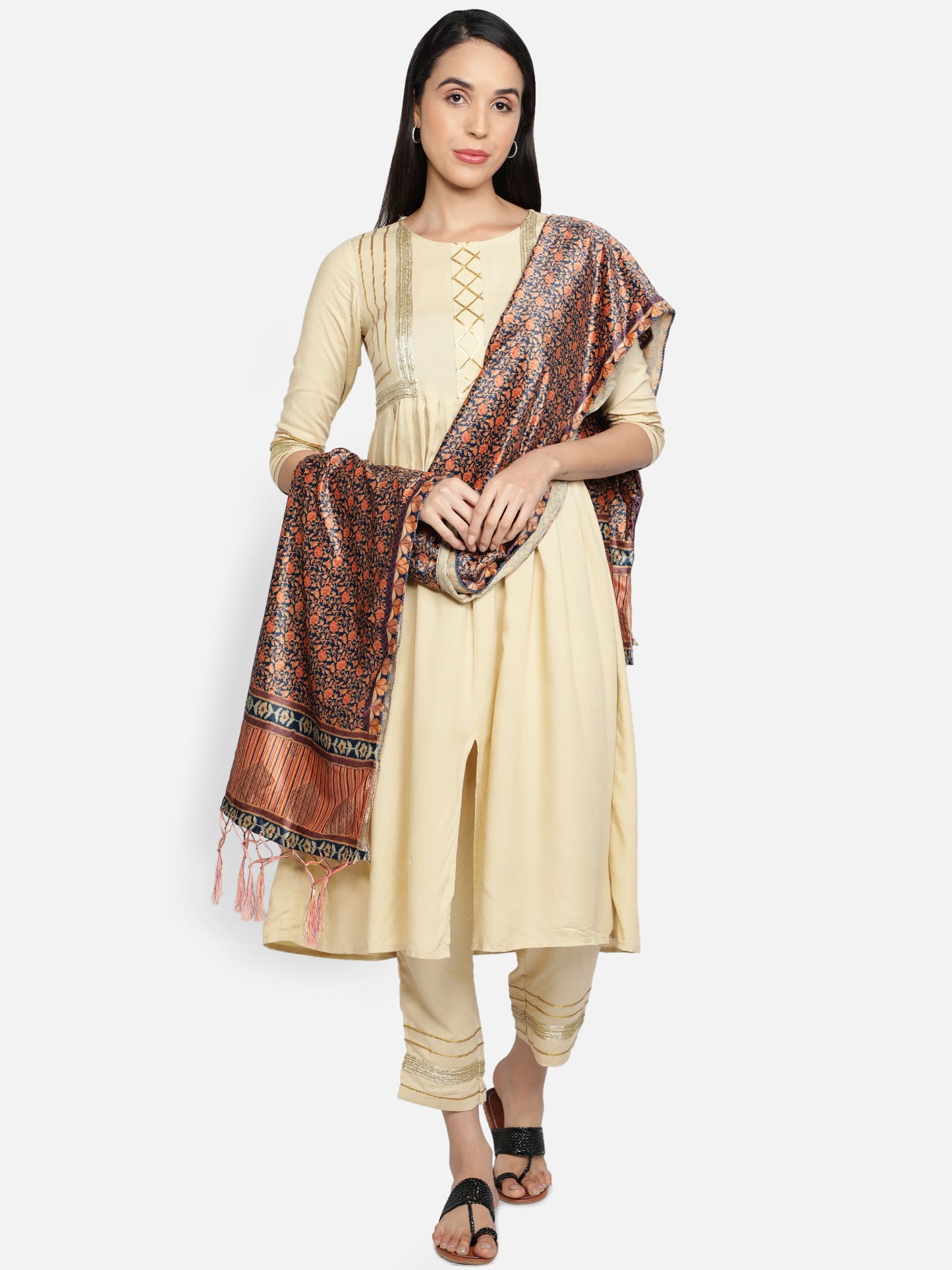 Women's Multicolored Polyster Velvet  Digital Printed Dupatta