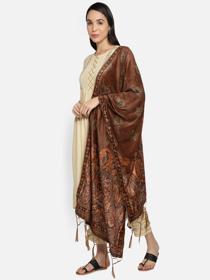 Women's Multicolored Polyster Velvet  Digital Printed Dupatta