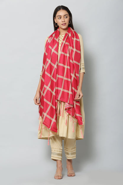 Women's Pink Color Art Silk Digital Printed Dupatta