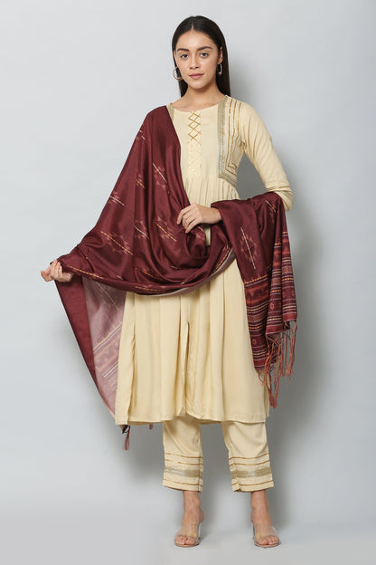 Women's Maroon Color Art Silk Digital Printed Dupatta