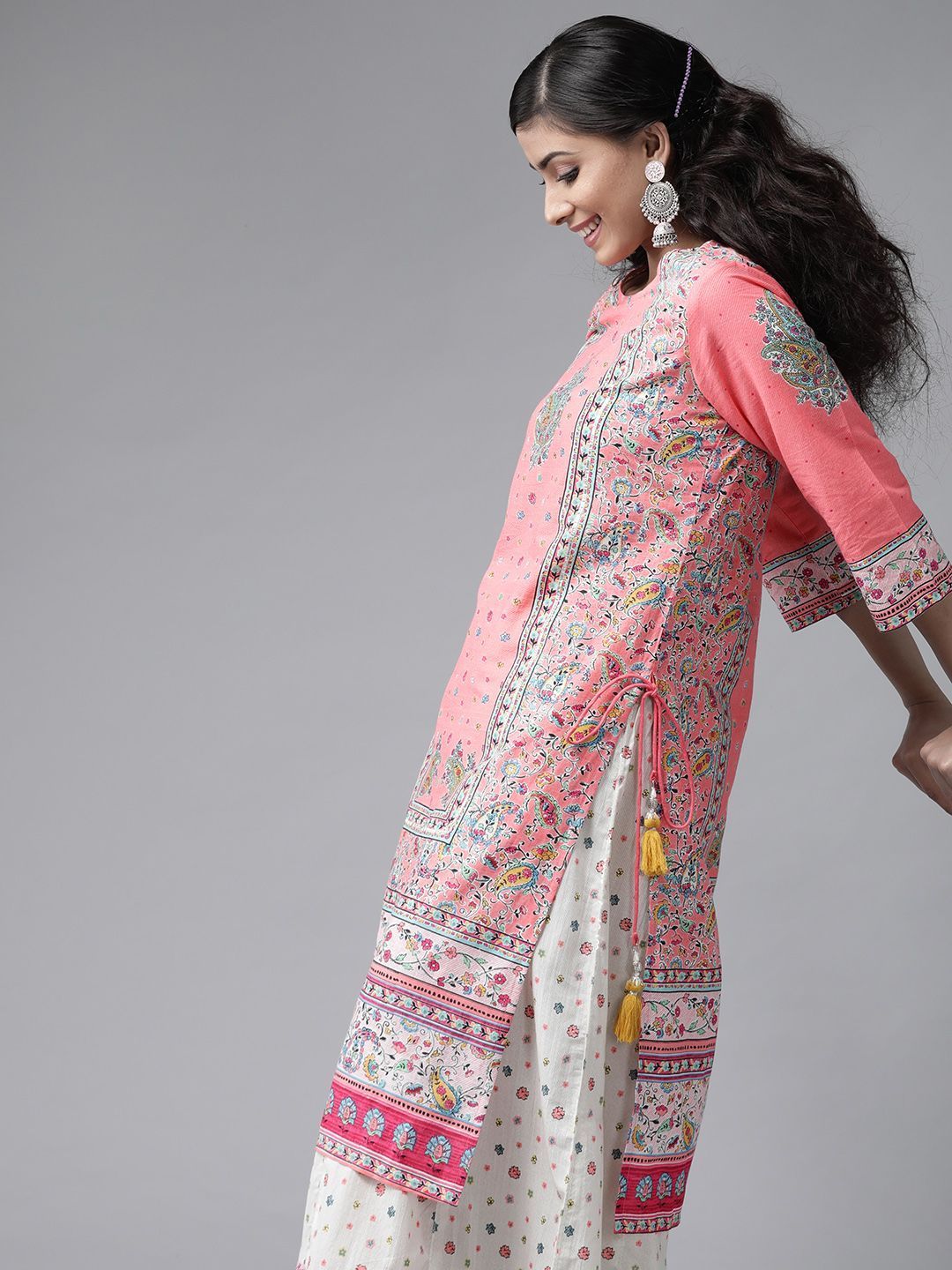 Women's Floral Printed Straight Kurta Palazzo Set