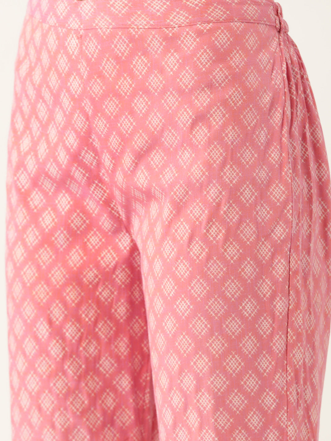 Women's Pink Color Rayon Blend Printed Straight Kurta Sharara With Dupatta