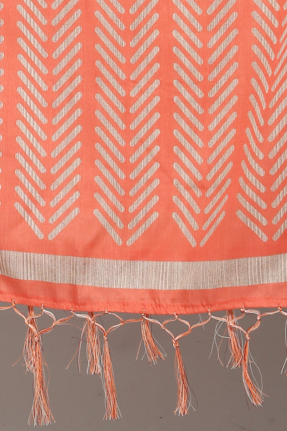 Women's Orange Color Art Silk Digital Printed Dupatta